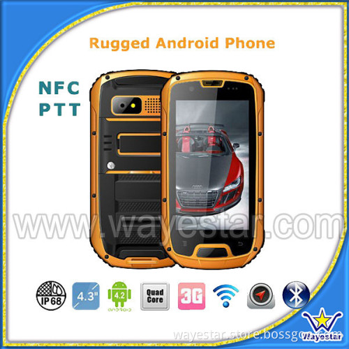 Water/Dust/Shock Proof IP67 Andriod 4.2 Phone 4.3 inch MTK6589 Quad Core 3G WCDMA 850/1900/2100MHz NFC Support